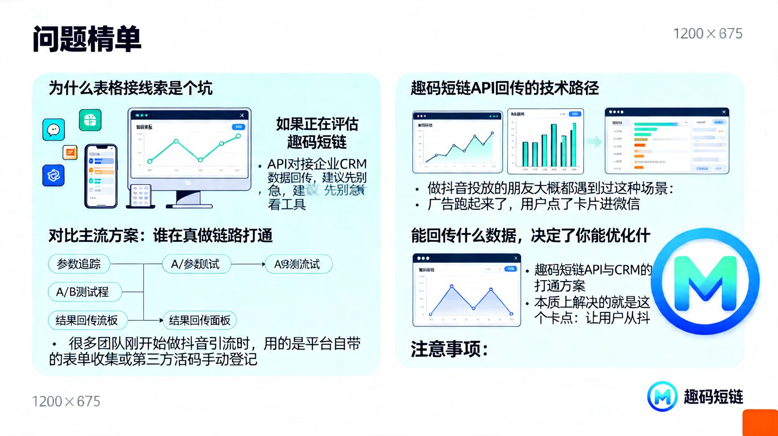 做抖音投放时线索总漏进表格？趣码短链API与CRM的打通方案正文图