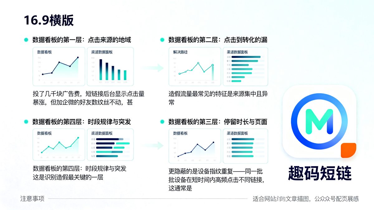 短链接投放后数据造假怎么识别？搭建数据看板的4个关键维度正文图