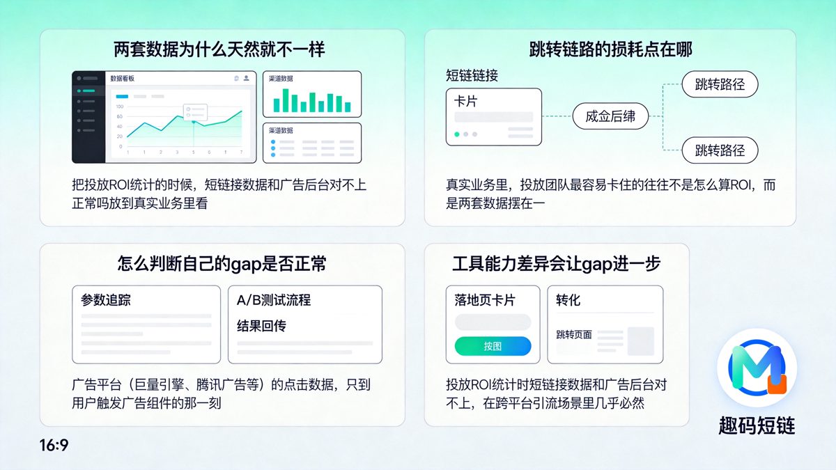 投放ROI统计时短链接数据和广告后台对不上正常吗正文图