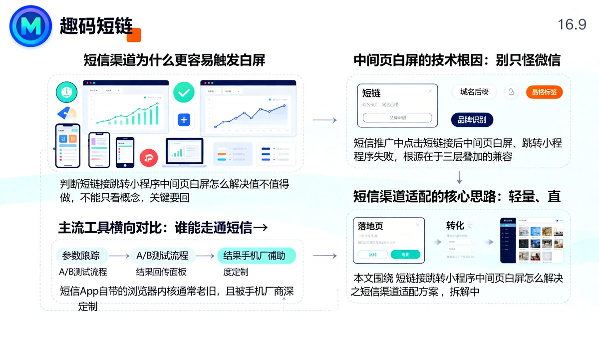 短链接跳转小程序中间页白屏怎么解决之短信渠道适配方案正文图