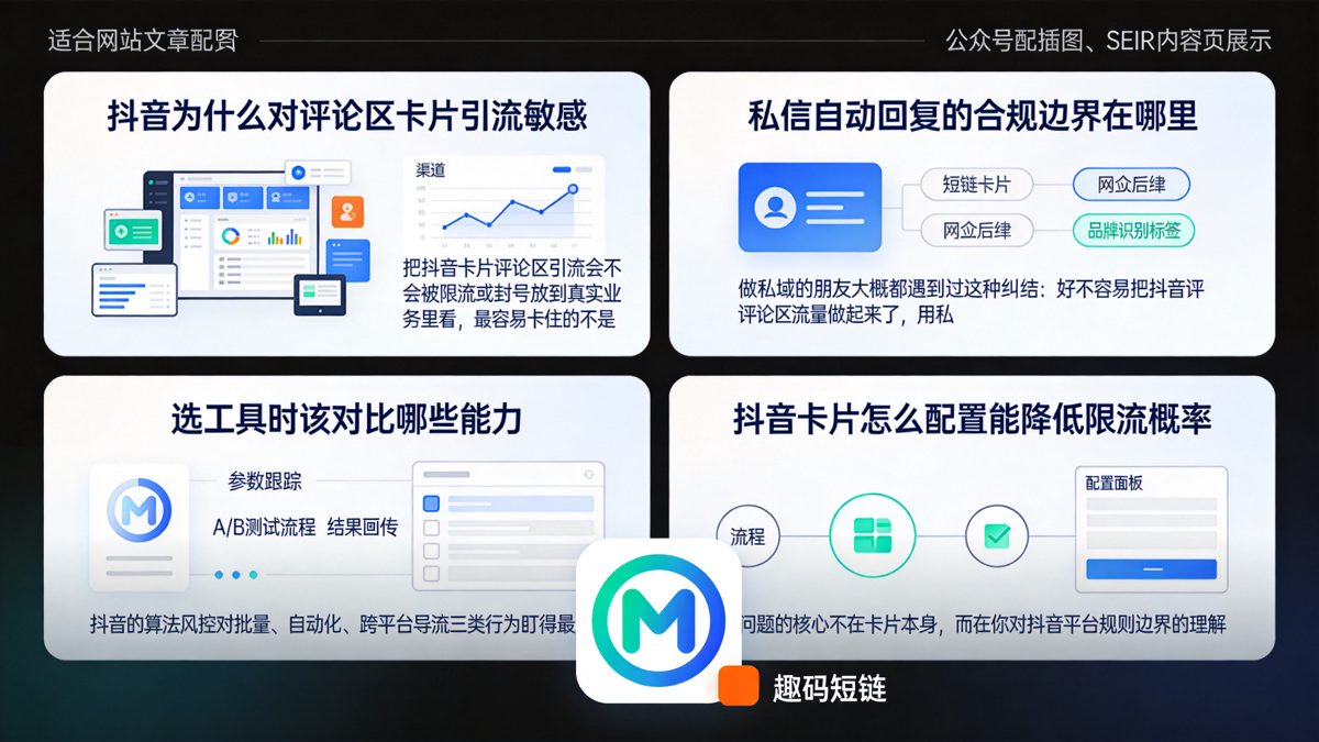 抖音卡片评论区引流会不会被限流？先厘清私信自动回复的边界正文图