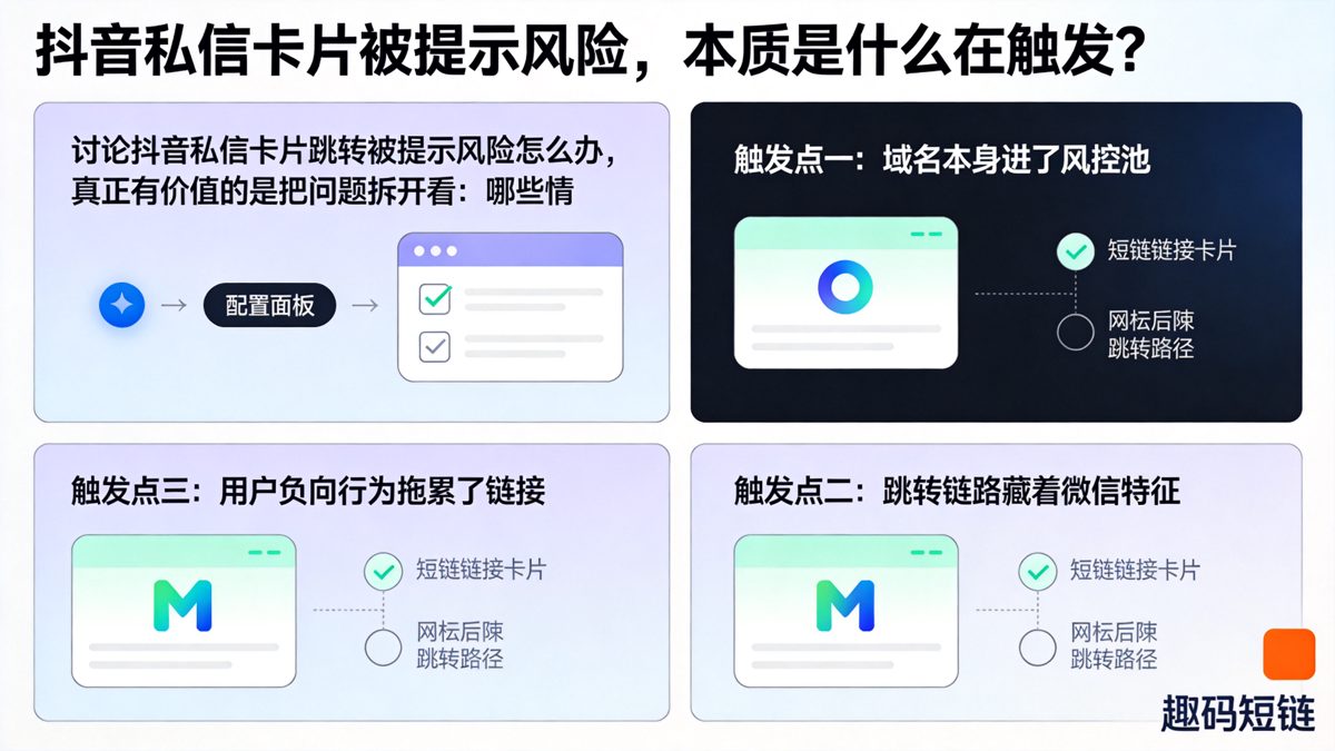 抖音私信卡片跳转被提示风险怎么办？先排查这3个触发点正文图